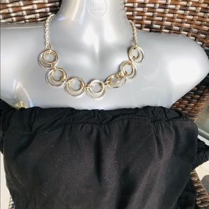 Liz Claiborne Silver Tone, Gold Tone Oval Necklace